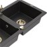 MEXEN/S MEXEN/S - Mario granitový drez 2-bowl vrátane batérie Duero, čierna kropenatá 6504-76-671600-50