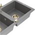 MEXEN/S MEXEN/S - Mario granitový drez 2-bowl vrátane batérie Duero, šedá 6504-71-671600-50