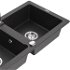 MEXEN/S MEXEN/S - Mario granitový drez 2-bowl vrátane batérie Elia, čierna kropenatá 6504-76-670101-00