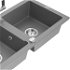 MEXEN/S MEXEN/S - Mario granitový drez 2-bowl vrátane batérie Flora, šedá 6504-71-670401-00