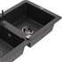 MEXEN/S MEXEN/S - Mario granitový drez 2-bowl vrátane batérie Telma, čierna kropenatá 6504-76-670200-70-B