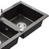 MEXEN/S MEXEN/S - Mario granitový drez 2-bowl vrátane batérie Telma, čierna kropenatý 6504-76-670200-00