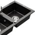 MEXEN/S MEXEN/S - Mario granitový drez 2-bowl vrátane batérie Telma, čierna/strieborný 6504-73-670200-00