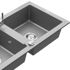 MEXEN/S MEXEN/S - Mario granitový drez 2-bowl vrátane batérie Telma, šedá 6504-71-670200-00