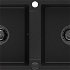 MEXEN/S MEXEN/S - Mario granitový drez 2-bowly 820 x 436 mm, čierny, čierny sifón 6504822000-77-B