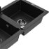 MEXEN/S MEXEN/S - Mario granitový drez 2-bowly vrátane batérie Rita, čierny/strieborný metalik 6504-73-670300-70-B
