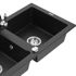 MEXEN/S MEXEN/S - Mario granitový drez 2-bowly vrátane batérie Savita, čierna/strieborná metalík 6504-73-672601-70