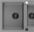 MEXEN/S MEXEN/S - Matias granitový drez 1.5 s odkvapkávačom 900x505 mm, sivá,+ čierny sifón 6502901505-71-B