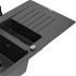 MEXEN/S MEXEN/S - Matias granitový drez 1.5 s odkvapkávačom vrátane batérie Duo, čierna kropenatá 6502-76-671701-70-B