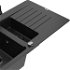 MEXEN/S MEXEN/S - Matias granitový drez 1.5 s odkvapkávačom vrátane batérie Duo, čierna/strieborná 6502-73-671701-70-B