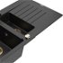 MEXEN/S MEXEN/S - Matias granitový drez 1.5 s odkvapkávačom vrátane batérie Telma, čierna/strieborná 6502-73-670200-50