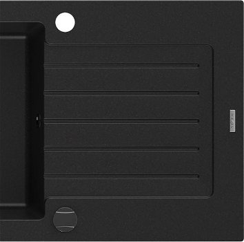 MEXEN/S MEXEN/S - Pablo granitový drez 1-miska s odkvapkávačom 752 x 436 mm, čierny, čierny sifón 6510751010-77-B
