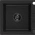 MEXEN/S MEXEN/S - Pablo granitový drez 1-miska s odkvapkávačom 752 x 436 mm, čierny, čierny sifón 6510751010-77-B