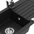 MEXEN/S MEXEN/S - Pablo granitový drez 1-miska s odkvapkávačom vrátane batérie Rita, čierny 6510-77-670300-00