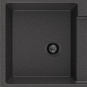 MEXEN/S MEXEN/S - Tomas granitový drez 2-bowl 800 x 500 mm, čierna kropenatá, + čierny sifón 6516802000-76-B