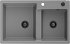 MEXEN/S MEXEN/S - Tomas granitový drez 2-bowl 800 x 500 mm, šedá, + čierny sifón 6516802000-71-B