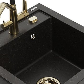 MEXEN/S MEXEN/S - Vito granitový drez 1-miska vrátane batérie Duo, čierna/zlatá metalik 6503-75-671701-57-G