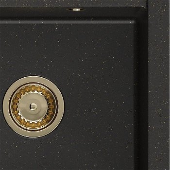MEXEN/S MEXEN/S - Vito Vito granitový drez 1-miska 520x490 mm, čierna / zlatá metalik, + zlatý sifón 6503521000-75-G