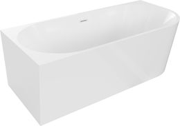 MEXEN/S - Mia voľne stojaca rohová vaňa ľavá 150 x 75 cm, biela, sifón a prepad biela 52691507500L-20