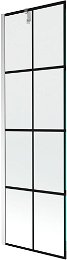 MEXEN/S - Next vaňová zástena FIX 60 x 150 cm, čierna dekor, chróm 895-060-000-00-77-01