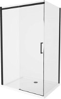 MEXEN/S - Omega sprchovací kút 100x80, transparent, čierna + biela vanička so sifónom 825-100-080-70-00-4010B