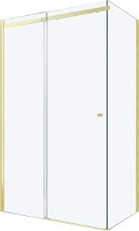 MEXEN/S - OMEGA sprchovací kút 110x70, transparent, zlatá 825-110-070-50-00