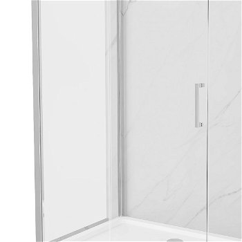MEXEN/S - OMEGA sprchovací kút 3-stenný 100x80, transparent, chróm + vanička vrátane sifónu 825-100-080-01-00-3s-4010
