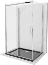 MEXEN/S - OMEGA sprchovací kút 3-stenný 100x80, transparent, chróm + vanička vrátane sifónu 825-100-080-01-00-3s-4070