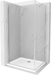 MEXEN/S - Pretória sprchovací kút 100x110, transparent, chróm + sprchová vanička vrátane sifónu 852-100-110-01-00-4010