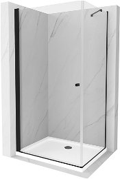 MEXEN/S - Pretória sprchovací kút 70x110, transparent, čierna + sprchová vanička vrátane sifónu 852-070-110-70-00-4010B