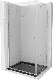 MEXEN/S - Pretória sprchovací kút 80x120, transparent, chróm + sprchová vanička vrátane sifónu 852-080-120-01-00-4070