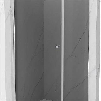 MEXEN/S - Pretória sprchovací kút 80x80, grafit, chróm + sprchová vanička vrátane sifónu 852-080-080-01-40-4010