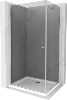MEXEN/S - Pretória sprchovací kút 90x110, grafit, chróm + sprchová vanička vrátane sifónu 852-090-110-01-40-4010