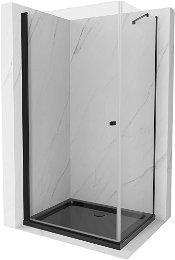MEXEN/S - Pretória sprchovací kút 90x120, transparent, čierna + sprchová vanička vrátane sifónu 852-090-120-70-00-4070B