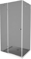 MEXEN/S - Roma sprchovací kút 80x100, grafit, chróm + biela vanička so sifónom 854-080-100-01-40-4010