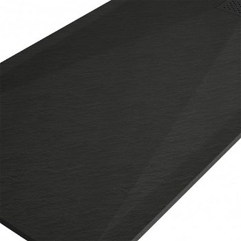 MEXEN/S - Stone+ obdĺžniková sprchová vanička 180 x 100, čierna, mriežka čierna 44701018-B