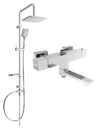MEXEN/S - Sven sprchový stĺp vrátane sprchovej termostatickej batérie Cube, chróm 77910262-00