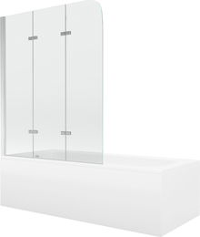 MEXEN/S - Vega obdĺžniková vaňa 150 x 70 cm s panelom + vaňová zástena 120 cm, transparent, chróm 550115070X9012030100