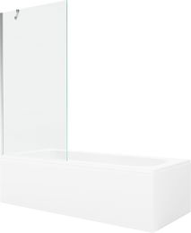 MEXEN/S - Vega obdĺžniková vaňa 150 x 70 cm s panelom + vaňová zástena 90 cm, transparent, chróm 550115070X9509000001