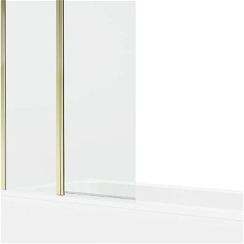 MEXEN/S - Vega obdĺžniková vaňa 160 x 70 cm s panelom + vaňová zástena 100 cm, transparent, zlatá 550116070X9410115000