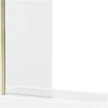 MEXEN/S - Vega obdĺžniková vaňa 160 x 70 cm s panelom + vaňová zástena 120 cm, transparent, zlatá 550116070X9412115000