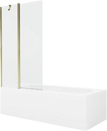 MEXEN/S - Vega obdĺžniková vaňa 170 x 70 cm s panelom + vaňová zástena 100 cm, transparent, zlatá 550117070X9410115000