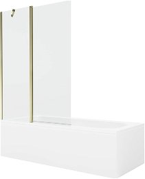 MEXEN/S - Vega obdĺžniková vaňa 170 x 70 cm s panelom + vaňová zástena 120 cm, transparent, zlatá 550117070X9412115000
