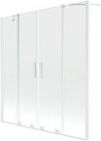 MEXEN/S - Velar Duo Dvojkrídlová posuvná vaňová zástena 140 x 150 cm, transparent, biela 896-140-000-02-20