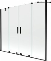 MEXEN/S - Velar Duo Dvojkrídlová posuvná vaňová zástena 170 x 150 cm, transparent, čierna 896-170-000-02-70