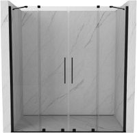 MEXEN/S - Velar Duo posuvné sprchové dvere 170, transparent, czarne 871-170-000-02-70