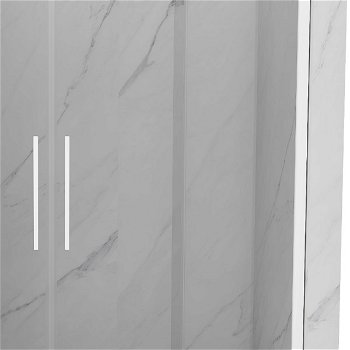 MEXEN/S - Velar Duo posuvné sprchové dvere 180, transparent, białe 871-180-000-02-20