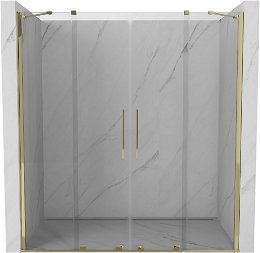 MEXEN/S - Velar Duo posuvné sprchové dvere 180, transparent, złote 871-180-000-02-50