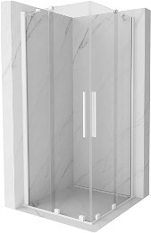 MEXEN/S - Velar Duo štvorcový sprchovací kút 100 x 100, transparent, biela 871-100-100-02-20