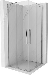 MEXEN/S - Velar Duo štvorcový sprchovací kút 80 x 80, transparent, chróm 871-080-080-02-01